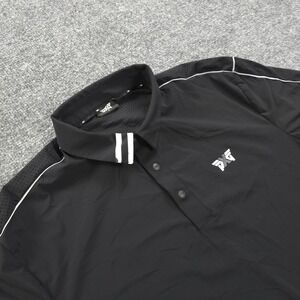 PXG Polo Shirt Mens M‎ Black Fineline Performance Golf Stretch Parsons Extreme